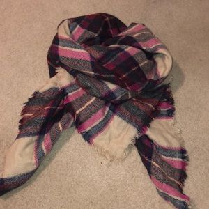 Plaid blanket scarf